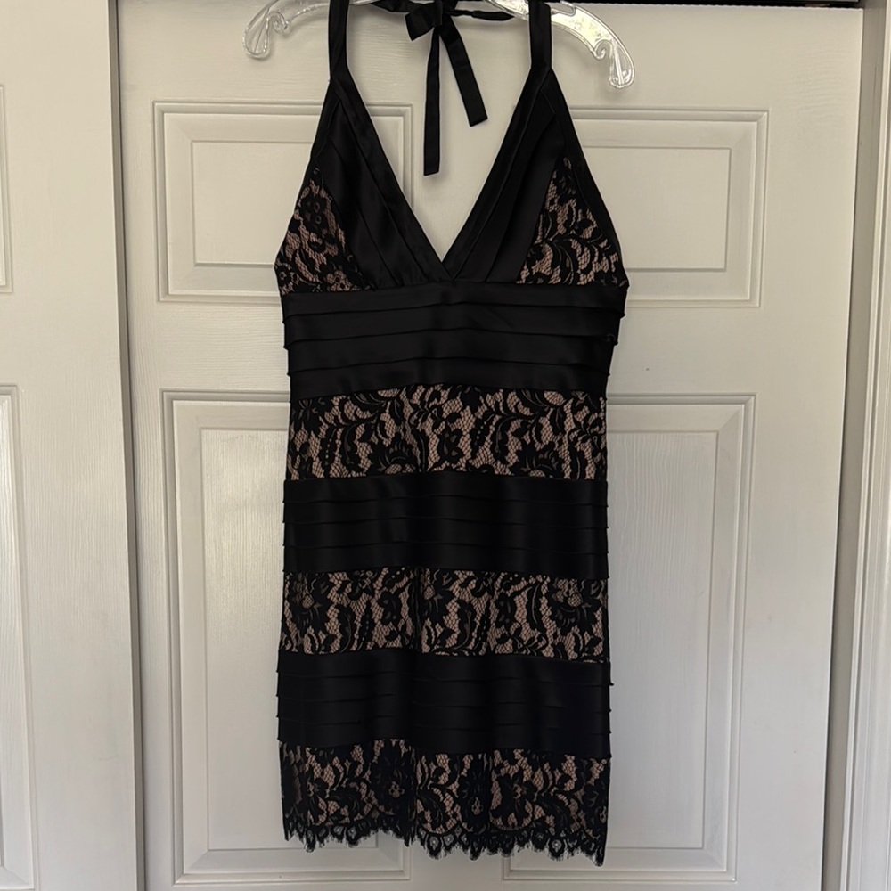 Black and Lace Halter Dress